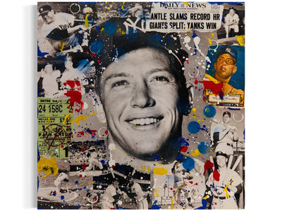Mickey Mantle, 2025. Original 1/1 Art on 14x14x1.5in Canvas