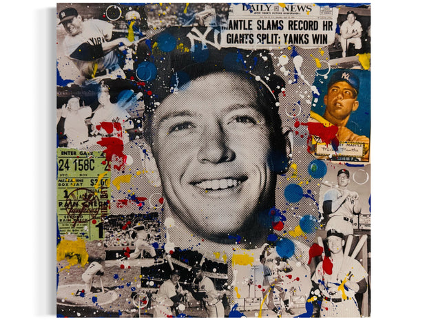 Mickey Mantle, 2025. Original 1/1 Art on 14x14x1.5in Canvas