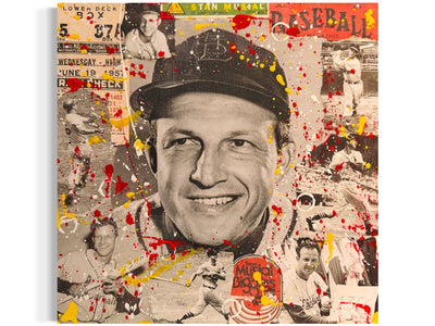 Stan Musial, 2025. Original 1/1 Art on 12x12x1.5in Canvas With Resin