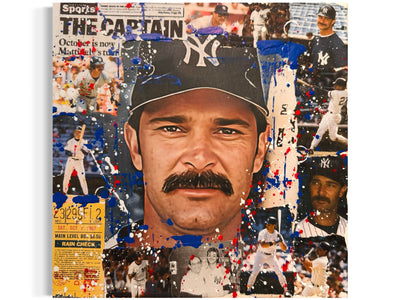 Don Mattingly, 2025. Original 1/1 Art on 12x12x1.5in Canvas With Resin