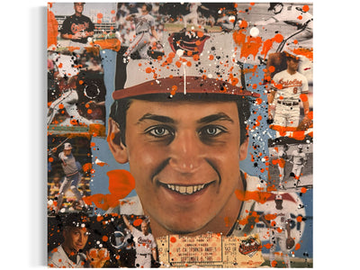 Cal Ripken Jr., 2025. Original 1/1 Art on 12x12x1.5in Canvas With Resin