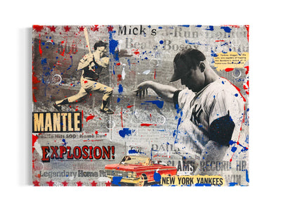 Mickey Mantle, 2025. Original 1/1 Art on 11x14x1.5in Canvas With Resin