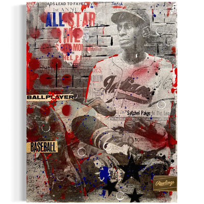 Satchel Paige, 2025. Original 1/1 Art on 11x14x1.5in Canvas With Resin
