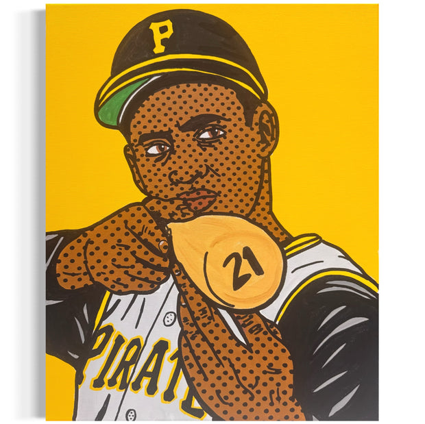 Roberto Clemente, 2025. 1/1 Original Art on 16x20x.75in Canvas