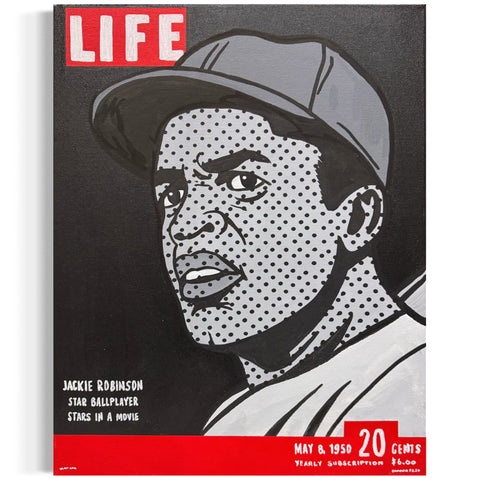 Jackie Robinson 1950, 2025. 1/1 Original Art on 16x20x.75in Canvas.