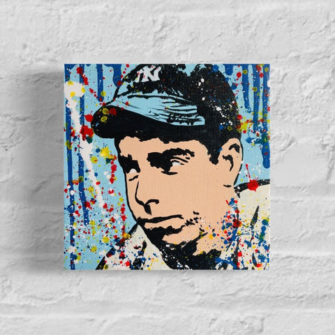 Joe DiMaggio Original 1/1 Mini Art on 8x8x1.25in Canvas