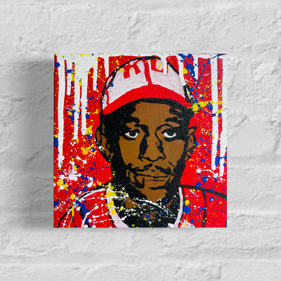 Satchel Paige Original 1/1 Mini Art on 8x8x1.25in Canvas