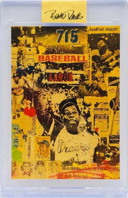 Hank Aaron 1/1 Gold Card Art