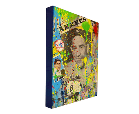 Yogi Berra 1/1 Original 11X14 Mixed Media on Wood Panel