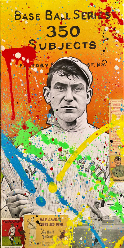 Nap Lajoie, 2022. 1/1 Original Mixed Media on 12X24 Canvas.