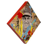 Stan Musial, 2022. 1/1 Original Mixed Media on 12X12 Wood Panel.