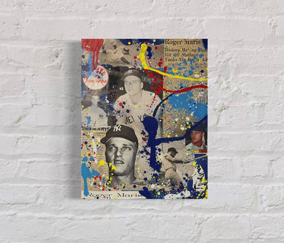 Roger Maris, 2022. 1/1 Original Mixed Media on 11X14 Wood Panel