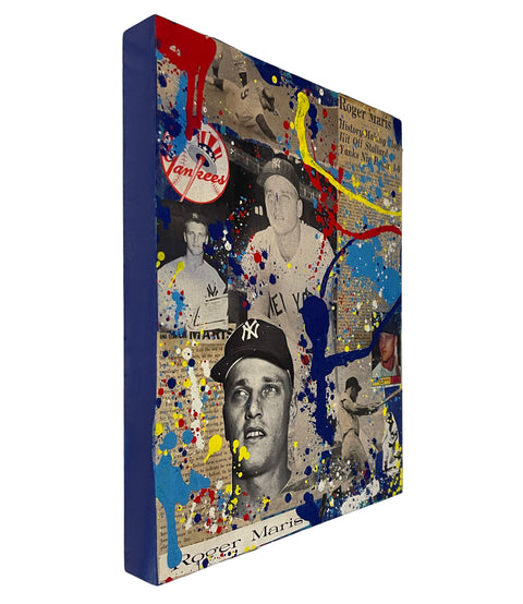 Roger Maris, 2022. 1/1 Original Mixed Media on 11X14 Wood Panel