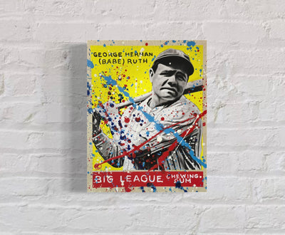 Babe Ruth Goudey, 2022. 1/1 Original Mixed Media on 11X14X1.5 Wood Panel