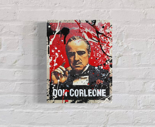 Don Corleone (1948 Leaf Inspired), 2022. 1/1 Original Mixed Media on 11X14X1.5 Wood Panel