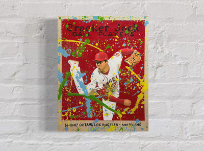 Shohei Ohtani Cracker Jack 2022. 1/1 Original Art on 11X14X1.5 Wood Panel