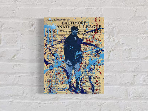 Babe Ruth RC, 2022. 1/1 Original Art on 11x14x1in Wood Panel