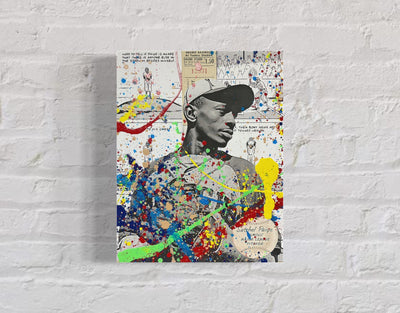 Satchel Paige, 2022. 1/1 Original Art on 11X14 Wood Panel