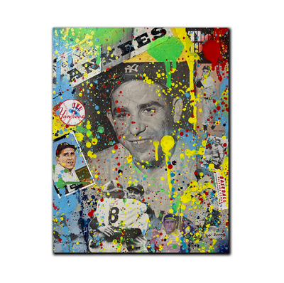 Yogi Berra 1/1 Original 11X14 Mixed Media on Wood Panel