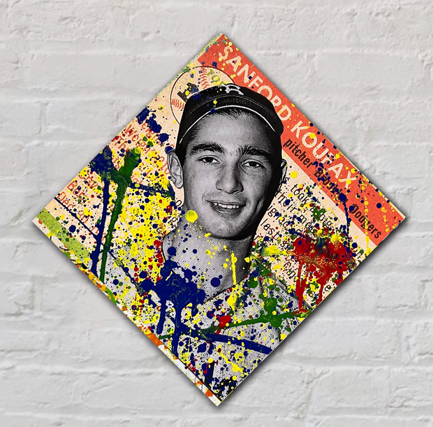 Sandy Koufax RC 2022. 1/1 Original Art on 12x12x1.5in Wood Panel