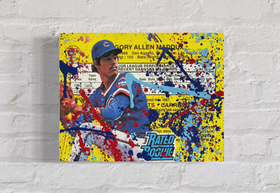 Greg Maddux RC, 2022. 1/1 Original Art on 11x14x1.5in Canvas