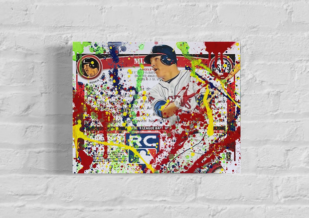 Mike Trout RC, 2022. 1/1 Original Art on 11x14x1.5in Wood Panel