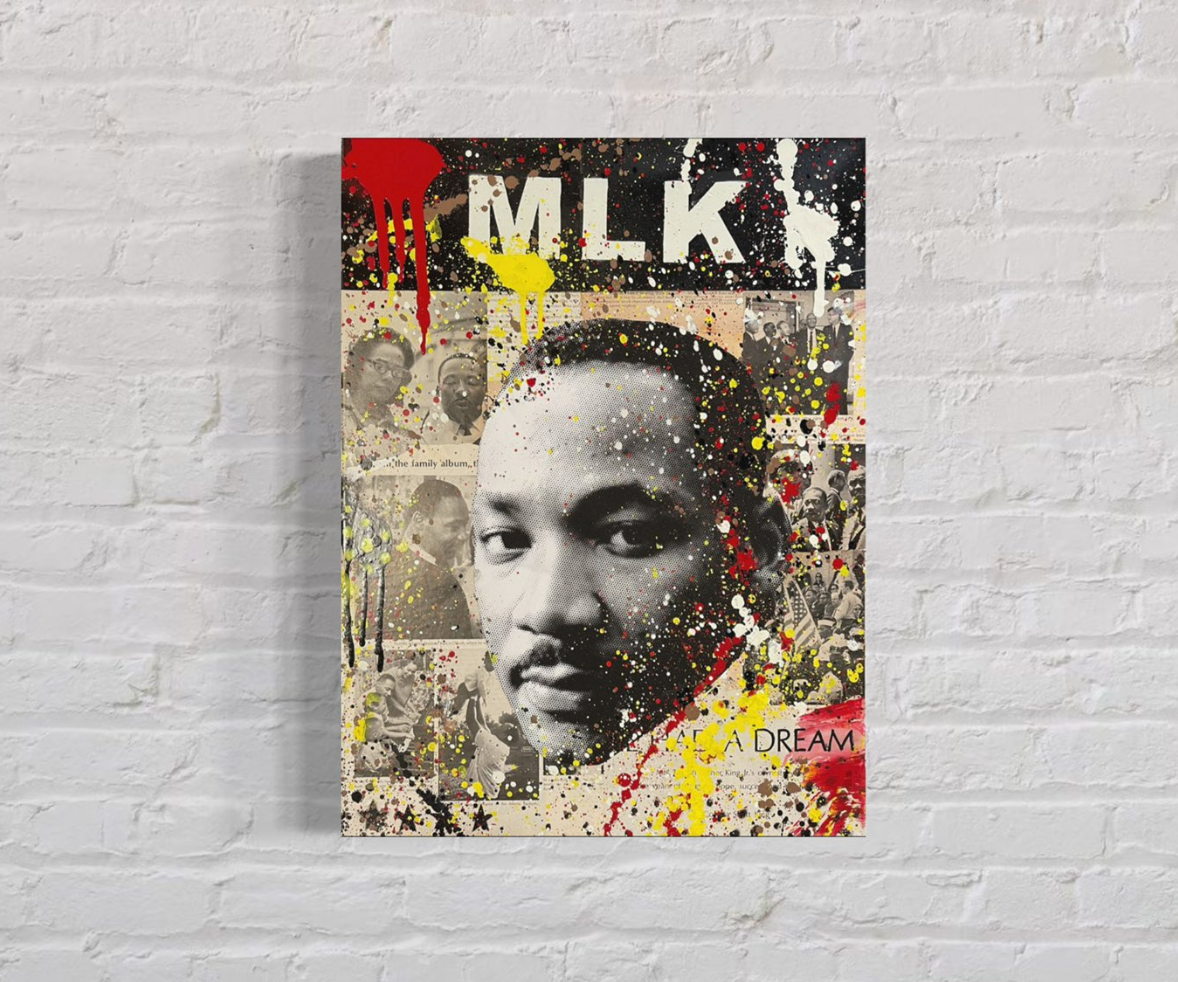 MLK, 2022. Original 1/1 Mixed Media on 18x24x1.5in Canvas