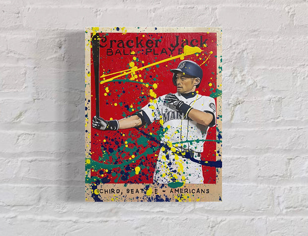 Ichiro Cracker Jack, 2022. 1/1 Original Art on 11x14x1.5in Wood Panel
