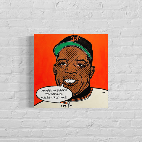 Willie Mays, 2022. Original 1/1 Art on 20x20x1.5in Canvas.