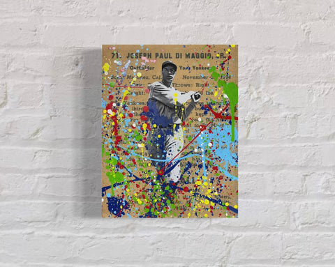 Joe DiMaggio Play Ball, 2022. 1/1 Original Art on 11x14x1.5in Wood Panel