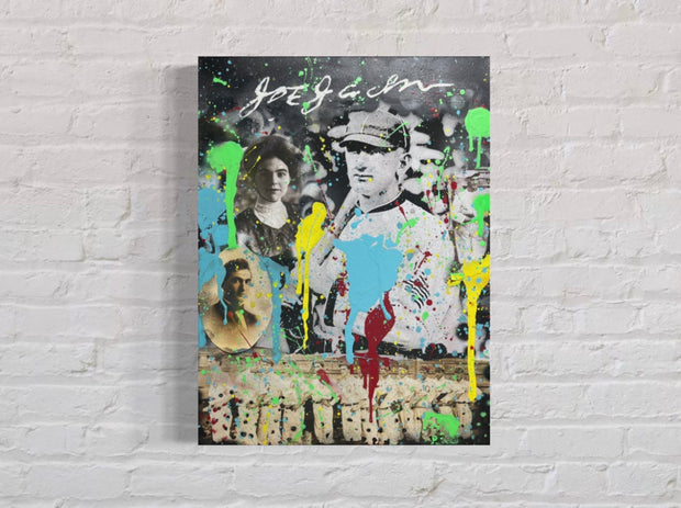 Shoeless Joe Jackson, 2021. 1/1 Original Art on 18x24x1.5 Canvas