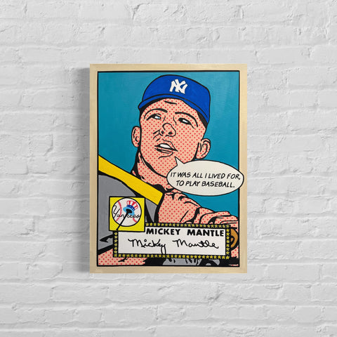 Mickey Mantle “If Cards Could Talk”, 2022. Original 1/1 Art on 18x24x1.5in Canvas.