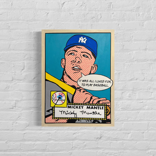 Mickey Mantle “If Cards Could Talk”, 2022. Original 1/1 Art on 18x24x1.5in Canvas.