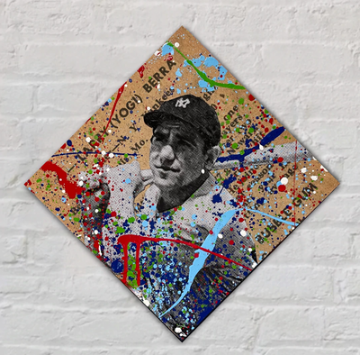 Yogi Berra RC, 2022. 1/1 Original Art on 12x12x1.5in Wood Panel