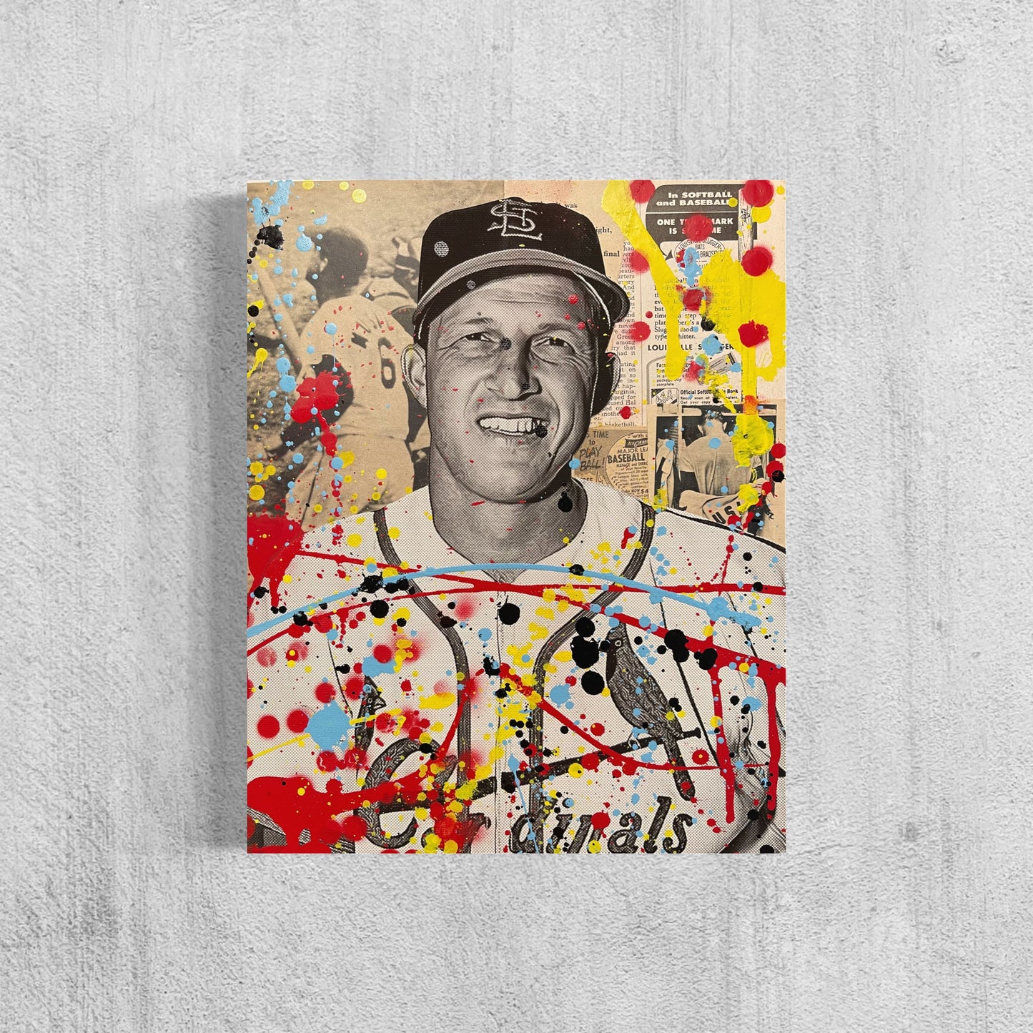 Stan Musial, 2022. Original 1/1 Art on 11x14x1.5in canvas.