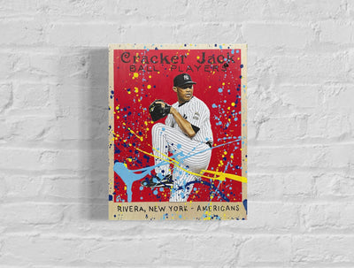 Mariano Rivera Cracker Jack, 2022. 1/1 Original Mixed Media on 11X14 Wood Panel