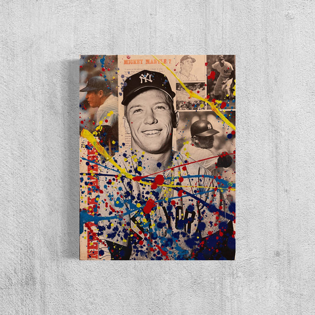 Mickey Mantle, 2022. Original 1/1 Art on 11x14x1.5in canvas.