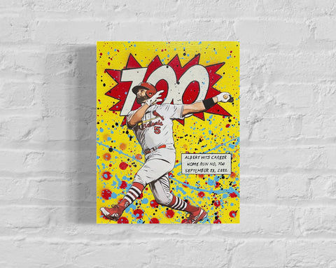 Albert Pujols 700, 2022. Original 1/1 Art on 11x14x1.5in canvas.
