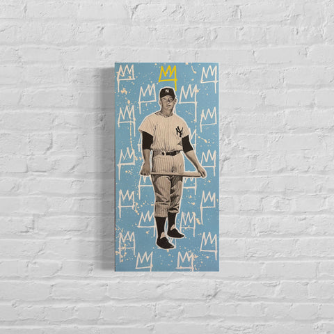 Mickey Mantle: King Series, 2022. Original 1/1 Mixed Media on 12x24x1.5in Canvas