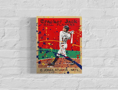 Chipper Jones Cracker Jack, 2022. 1/1 Original Art on 11X14 Canvas