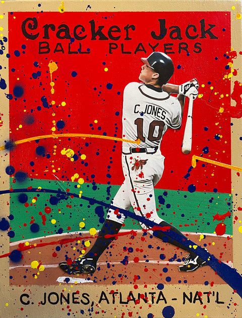 Chipper Jones Cracker Jack, 2022. 1/1 Original Art on 11X14 Canvas