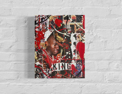 Michael Jordan, 2022. Original 1/1 Mixed Media on 11x14x1.5in Wood Panel