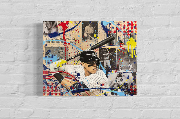 Aaron Judge: Chasing History, 2022.  1/1 Original  Art on 16x20x1.5in Canvas.