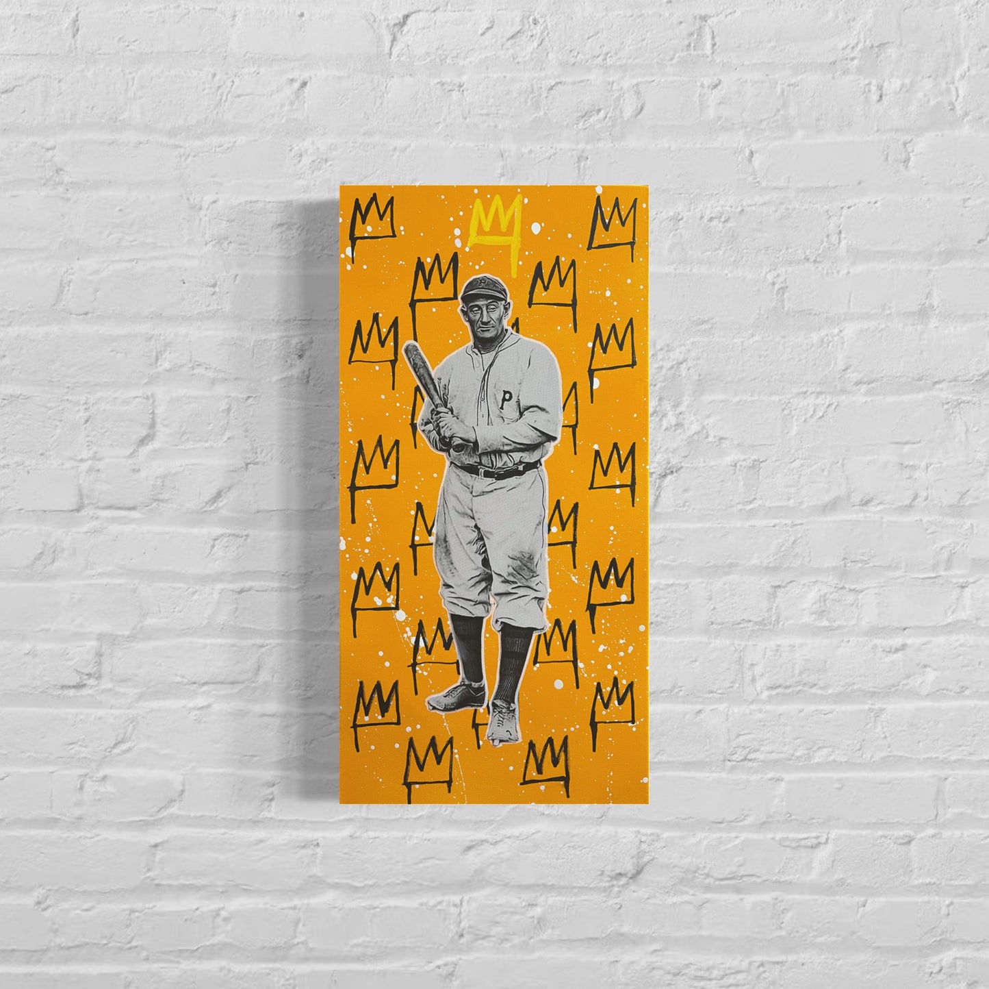 Honus Wagner: King Series, 2022. Original 1/1 Mixed Media on 12x24x1.5in Canvas
