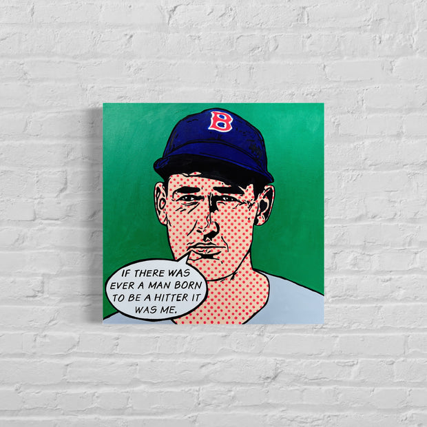 Ted Williams, 2023. Original 1/1 art on 20x20x1.5in Canvas