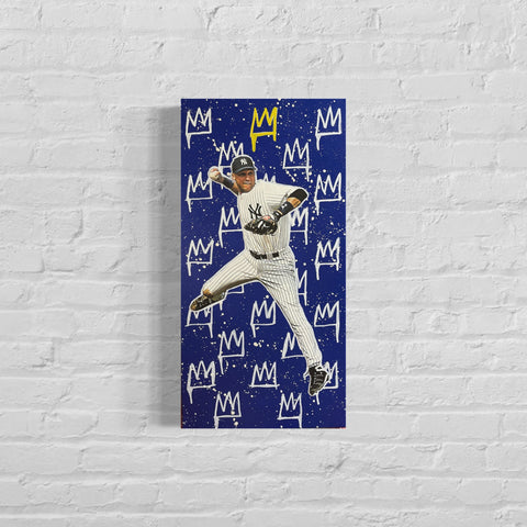Derek Jeter: King Series, 2022. Original 1/1 Mixed Media on 12x24x1.5in Canvas