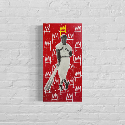 Ted Williams: King Series, 2022. Original 1/1 Mixed Media on 12x24x1.5in Canvas