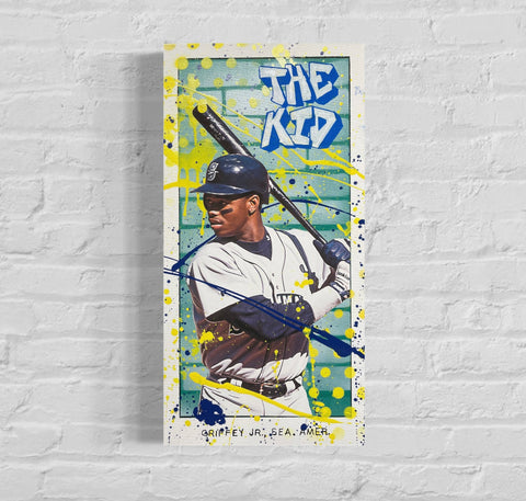 Ken Griffey Jr. T206, 2022. Original 1/1 Art on 12x24x1.5in canvas.