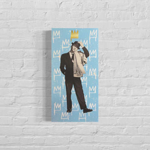 Frank Sinatra: King Series, 2022. Original 1/1 Mixed Media on 12x24x1.5in Canvas