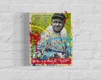 Babe Ruth, 2022. 1/1 Original Art on 11x14x1.5in Wood Panel